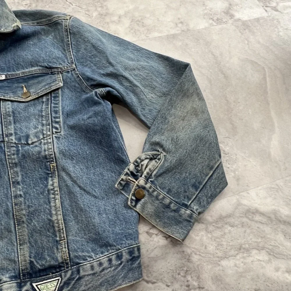 Vintage Guess Georges Marciano Denim Jean Jacket Mens Size Large 80s Big‎ Logo